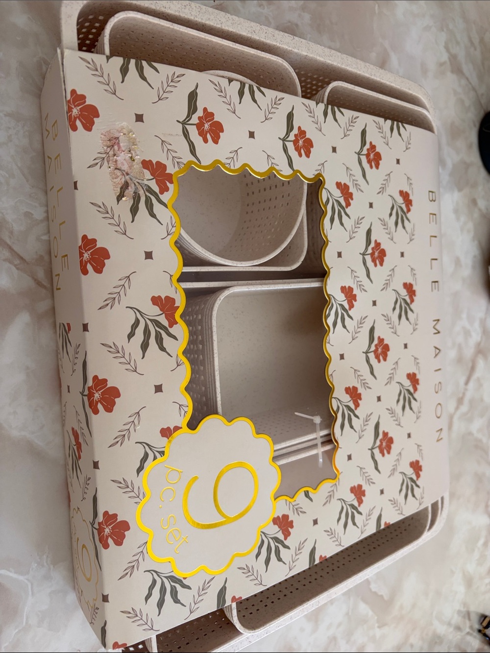 Belle Maison Desktop Organizer Set in Cream